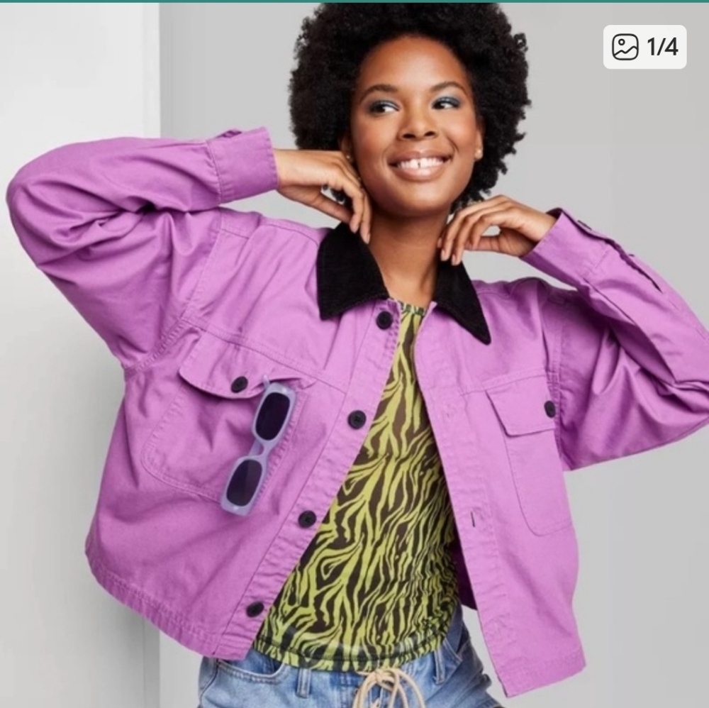 NWT Wild Fable Lavender Utility Jacket XXL Womens - Picture 1 of 3